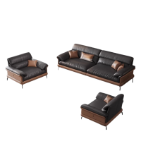 智叶舟商务沙发组合2700*900*840mm(4+1+1)套