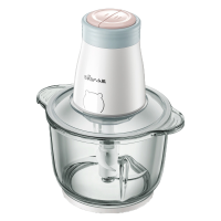 小熊绞肉机家用全自动多功能料理机小型电动搅拌机官方新款烹饪机单档*玻璃[1副刀头*日常使用] 灰色机头