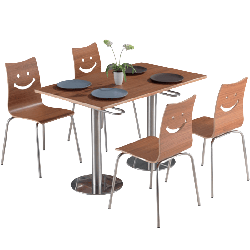 豫龙都快餐桌椅一桌四椅套