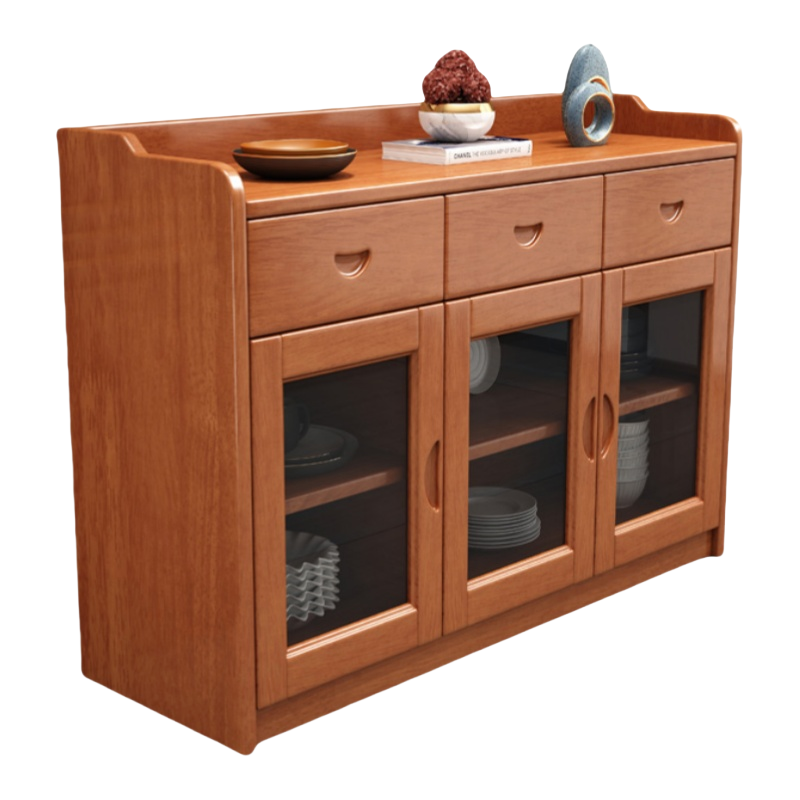 演发 实木茶水柜三门台