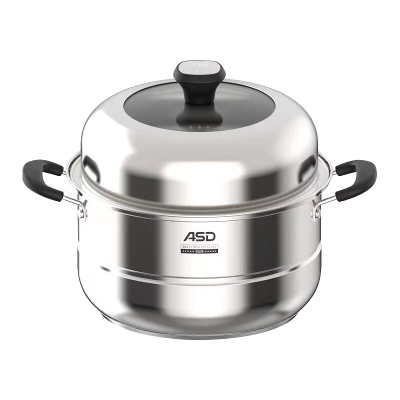 爱仕达蒸锅馒头双层304不锈钢汤锅多层多用锅28cm复底加厚 锅口直径28cm ZS28C5J