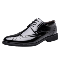 迪罗尼卡大码48码布洛克皮鞋男士皮鞋正装商务休闲漆皮英伦风软底上班结婚新郎