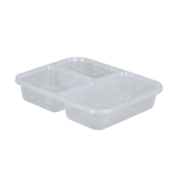 铂锜澳一次性三格餐盒150套/箱/21.6*18.5*4.5cm/箱