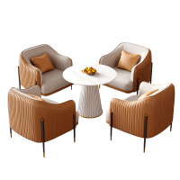 智叶舟办公沙发组合单人位*4+茶几75*62*86cm套