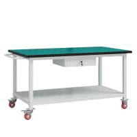 铭思达轻型防静电工作台双层180*60*75cm(带轮)张