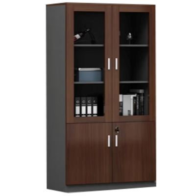 办公室书柜文件柜木质简约板式资料架档案储物柜带锁老板背景柜子