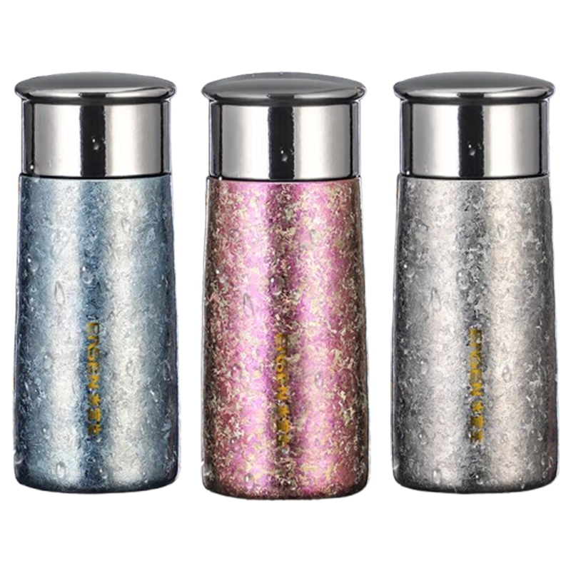 水宜生保温杯280ml纯钛不锈钢真空泡茶水杯T828(颜色随机)