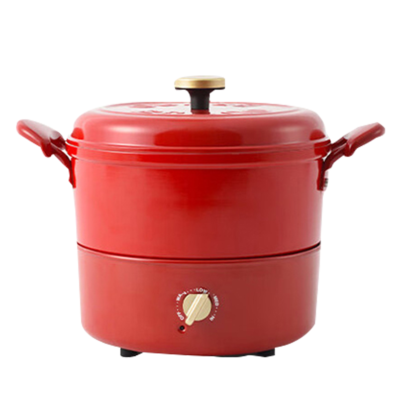 BRUNO博鲁诺料理锅2L电热珐琅锅可分体式家用铸铁锅BOE065