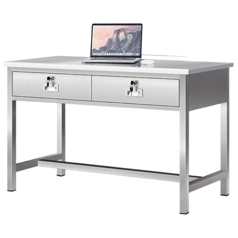 质凡 304不锈钢1.4米五斗一空键盘款办公桌 /ZF-BXG026/1400*700*750mm