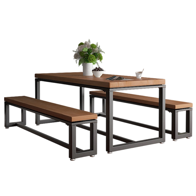 班龙长餐桌一桌两凳套