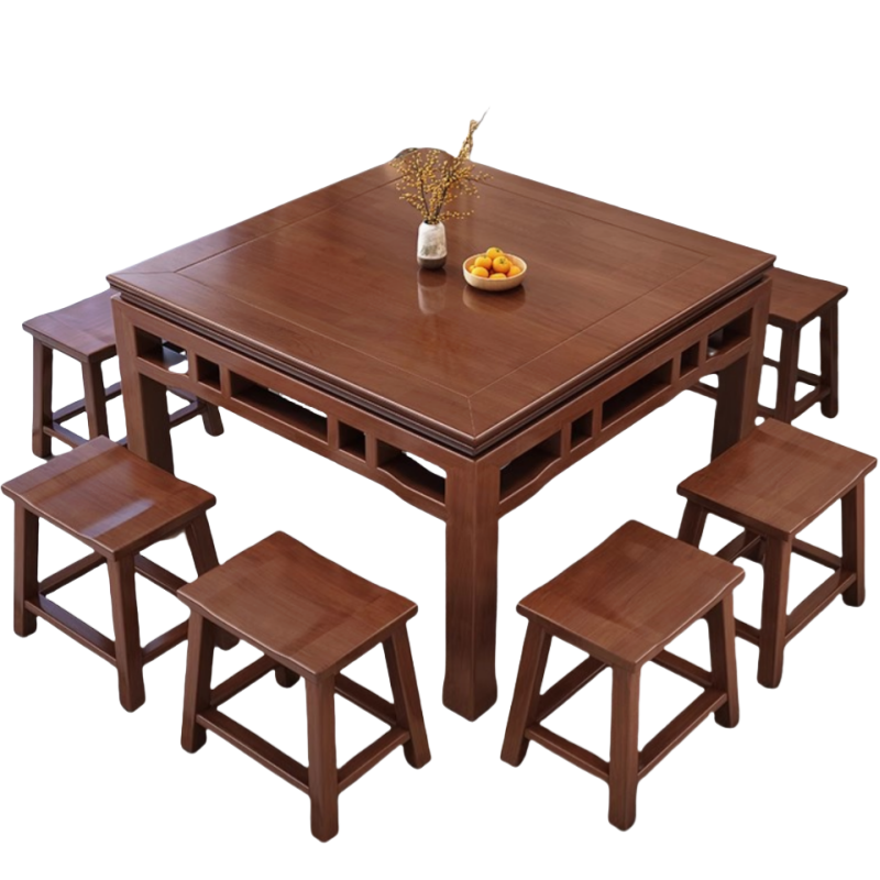 豫龙都餐桌一桌八椅套