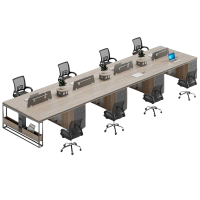 铭思达办公桌4.8米八人位含椅套