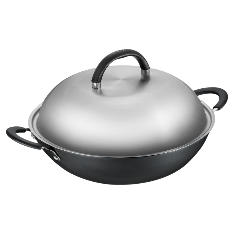 爱仕达铸铁不粘炒锅CF40E1Q 40cm大直径有盖燃气灶通用