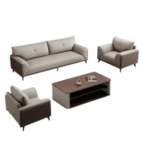 智叶舟商务沙发组合200*85*92cm(3+1+1+茶几)套