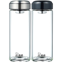 希诺单层玻璃杯530ml便携带滤网透明杯XN-6196(颜色随机)