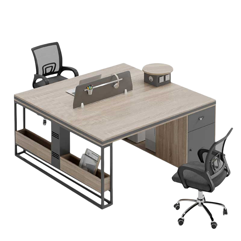 铭思达办公桌1.2米对坐双人位含椅套