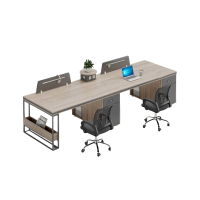 铭思达办公桌2.8米并排双人位含椅套