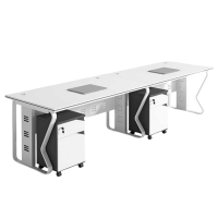 铭思达屏风办公桌并排双人位含柜套