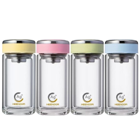 希诺双层抗菌玻璃杯200ml隔热便携水杯XN-1950(颜色随机)