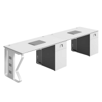 铭思达职员办公桌并排双人位含柜张