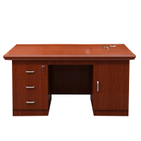 凌美盛 办公桌油漆木质贴皮单人桌1.4米LMS-13/张