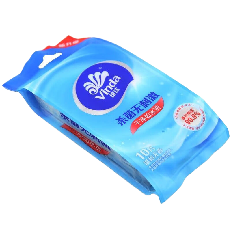 维达 湿纸巾小包湿巾消毒湿纸巾便携式外带单片独立装小包湿巾纸随 10片*10包(新老包装随机发货)