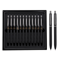 宝克(BAOKE)PM187 金属按动中性笔0.5mm 高端商务办公签字笔钢笔礼盒装 12支/盒