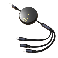 顶配新快充]充电线三合一数据线一拖三6A手机车载适用于华为mate70苹果16安卓多头三头3多功能typec充电宝