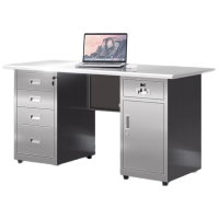 质凡304加厚不锈钢办公桌操作台厚度1.0mm 1400*700*750mm