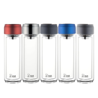 希诺双层玻璃杯400ml泡茶带提环过滤水杯XN-6776(随机发货)