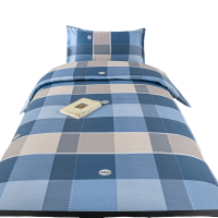 铭思沃三件套150*200cm床 蓝灰格 套