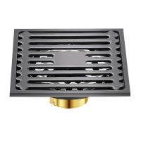 精铜枪灰色地漏304不锈钢防臭器卫生间通用阳台洗衣机两用浴室长条隐形地漏