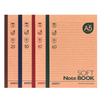 宝克(BAOKE)405AN 牛皮纸封面笔记本子无线胶装软抄本办公记事本软面抄学生日记作业本[A5/40张]混色 单本装