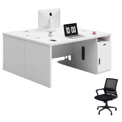 静科台式电脑桌椅组合1.4米双柜+椅子2把套