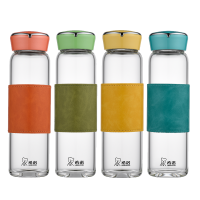 希诺单层玻璃杯420ml加厚花茶杯便携小巧XN-7551(颜色随机)