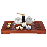 KAMJOVE/金灶 K-316 古花木功夫茶具 组合式雕刻实木茶盘全智能遥控整套茶具套装多功能组合送茶具茶渣桶礼品茶海