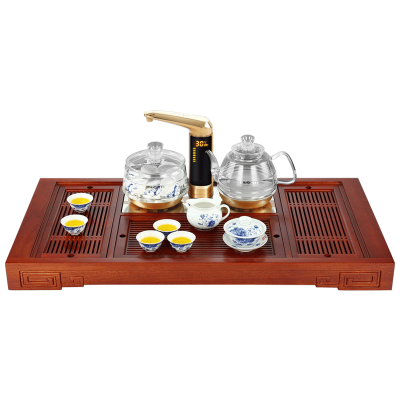 KAMJOVE/金灶 K-316 古花木功夫茶具 组合式雕刻实木茶盘全智能遥控整套茶具套装多功能组合送茶具茶渣桶礼品茶海