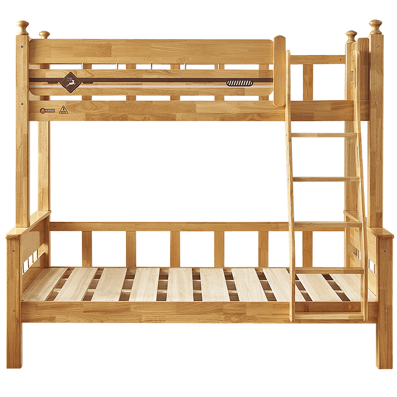 全友家居实木北欧风儿童房卧室儿童上下床爬梯左右可调儿童床高低床