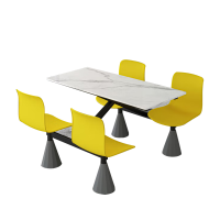 合祥源 多层板桌面连体餐桌椅组合 1300*700*750mm/张