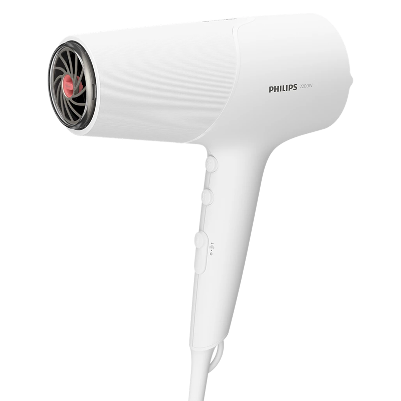 飞利浦(PHILIPS) 电吹风机 5系蓬蓬筒 温感焕护4千万负离子 大功率速干 白色 BHD500/05