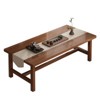 质凡茶桌椅组合泡茶桌子办公室简约实木腿新中式茶台茶桌 160*80*75cm+4椅子