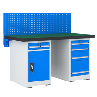 铭思达重型钳工操作台2.1米五抽一门张