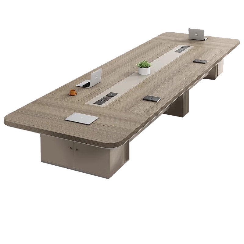 欧梵亚会议桌长桌长方形会议室洽谈桌椅组合4.0*1.5米(带14把椅子)