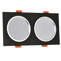 利成照明 双头嵌入式方形筒灯 2×12W格栅灯 LC1257