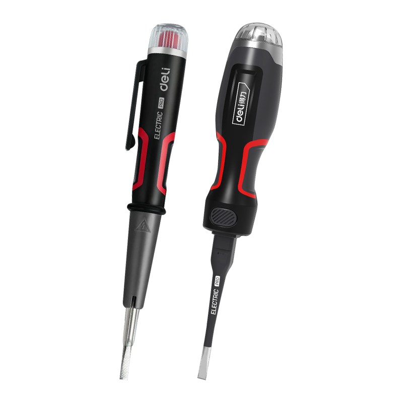 得力测电笔多功能测试电笔十字一字高亮断点检测电工检验螺丝刀批