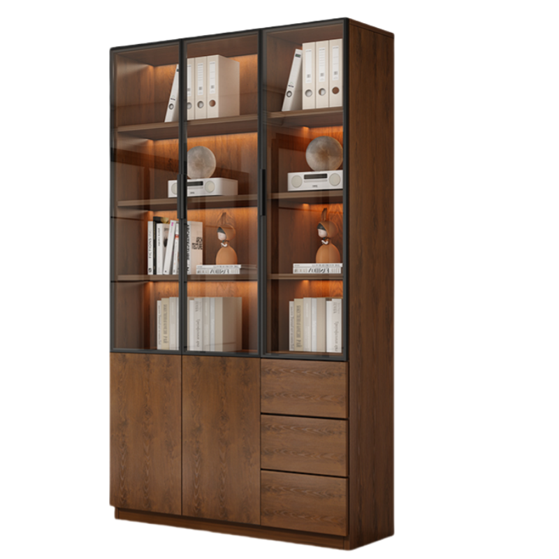 智叶舟木质文件柜双柜三抽120*32*200cm台