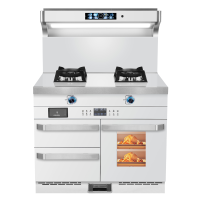 旺厨好太太 900MM新款集成灶 侧吸大吸力变频抽油烟机燃气灶蒸烤消家用烟灶消一体灶套装 自动清洗液化气