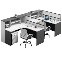 豫龙都屏风工位两人位+2椅套