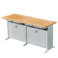 铭思达翻转电脑桌双人位张