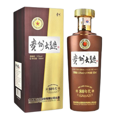 贵州茅台酒 贵州大曲80年代53度500ml*6瓶 酱香型白酒